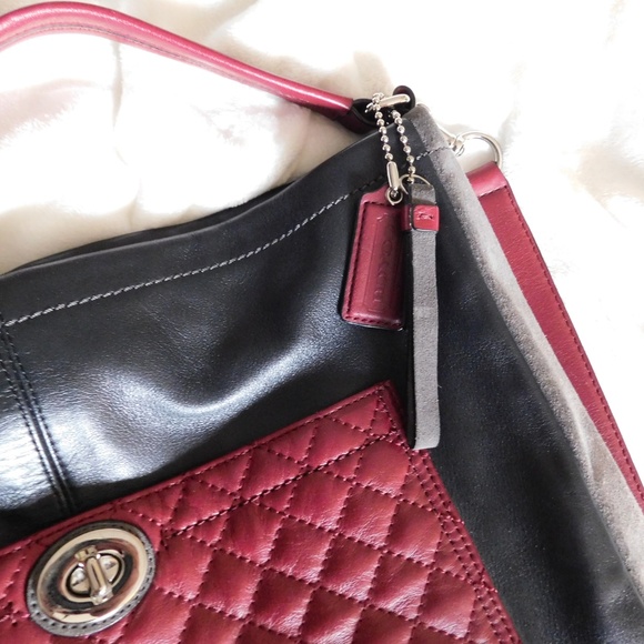 Burgundy Black and Gray Crossbody Purse - Picture 2 of 6